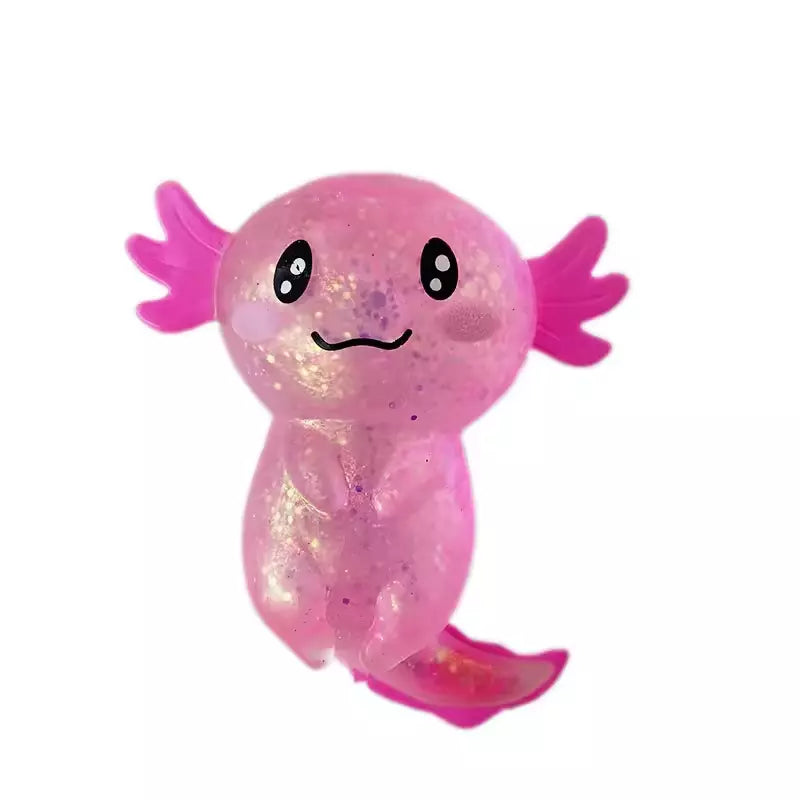 Snaps Axolotl Glitter Squishy – Stretchy Stress Relief Fidget Toy