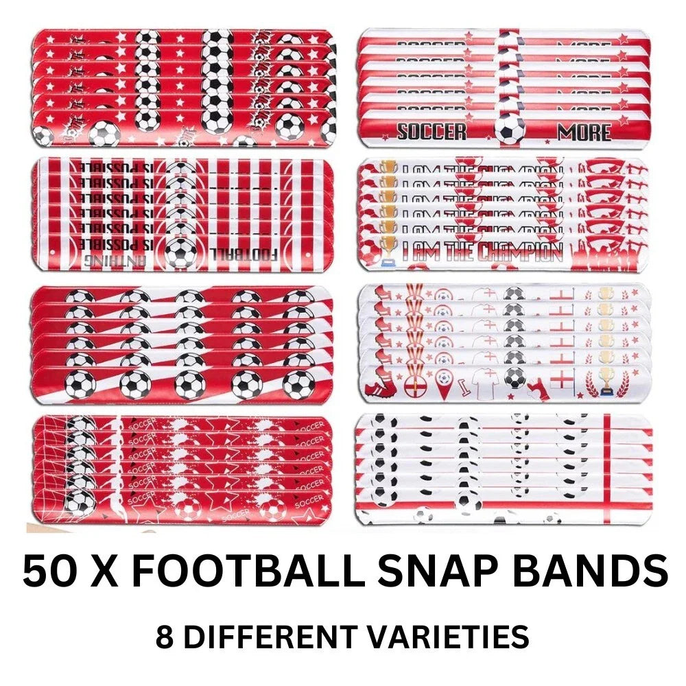 Massive Discounts 50pcs Football Slap Bracelets - Kids Party Bag Fillers