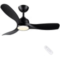 CJOY 42" Ceiling Fan with Light and Remote | Quiet DC Motor, Black