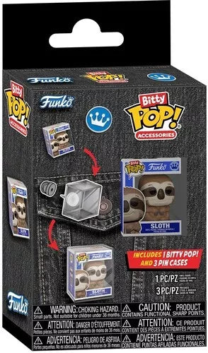 Funko Bitty Pop! Enamel Pin 4-Pack – Sloth Wearable Collectibles