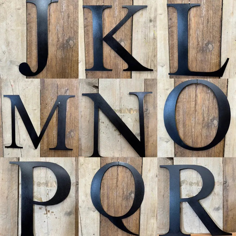 Vintage Black Metal Alphabet Letters – Decorative Wall Signage by Rustic Warehouse
