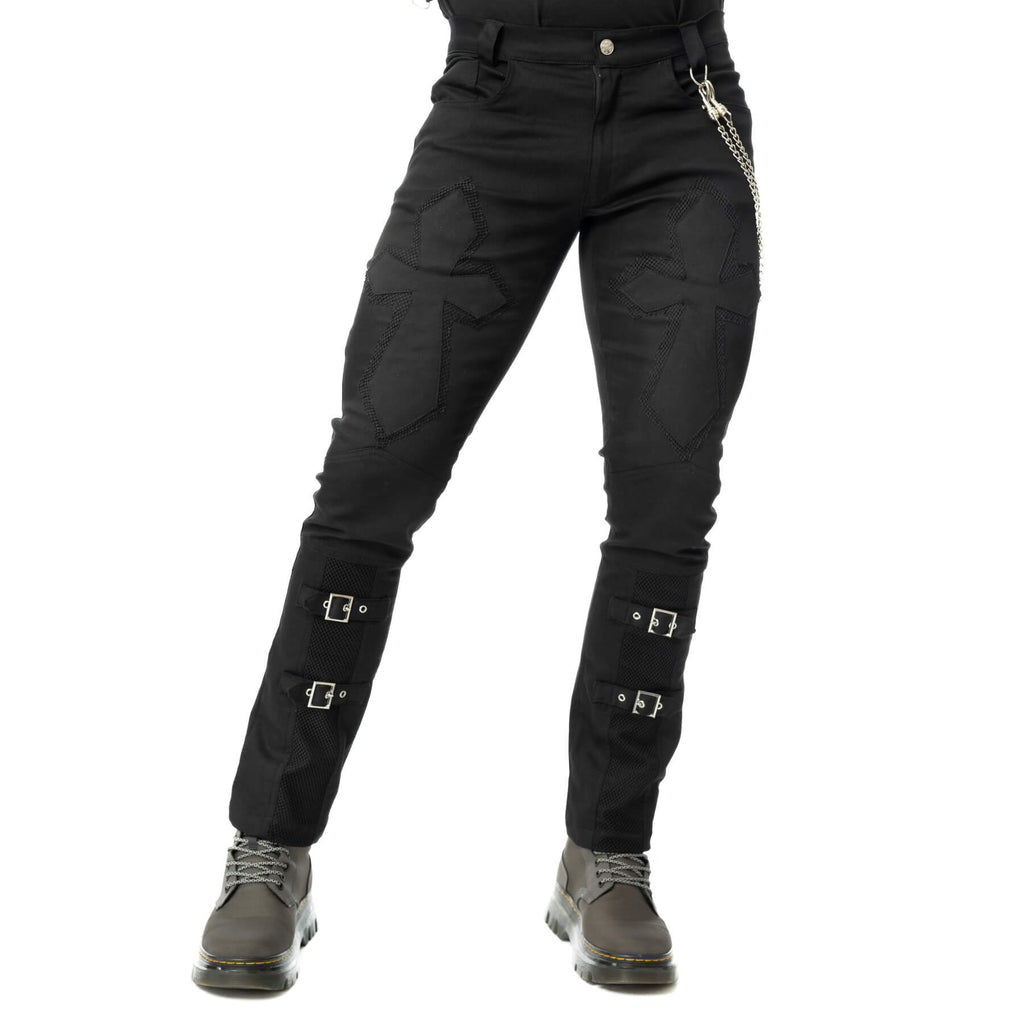 Poizen Industries Sanctified Sins Gothic Pants with Buckles & Chains