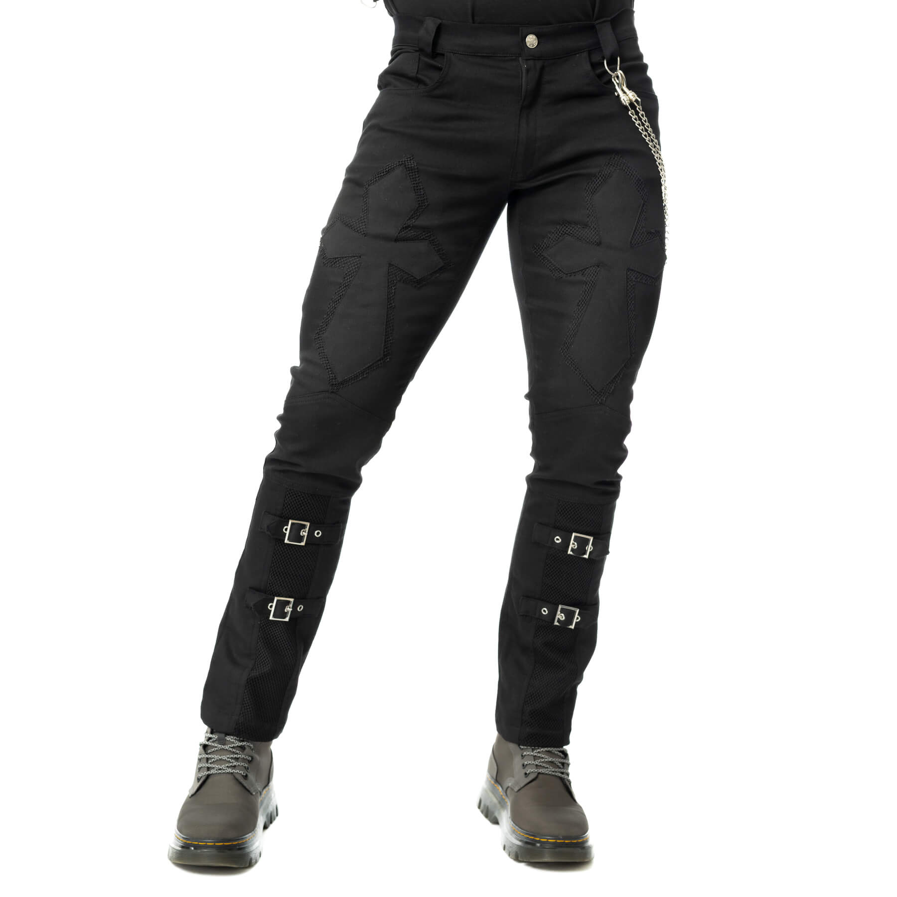 Poizen Industries Sanctified Sins Gothic Pants with Buckles & Chains