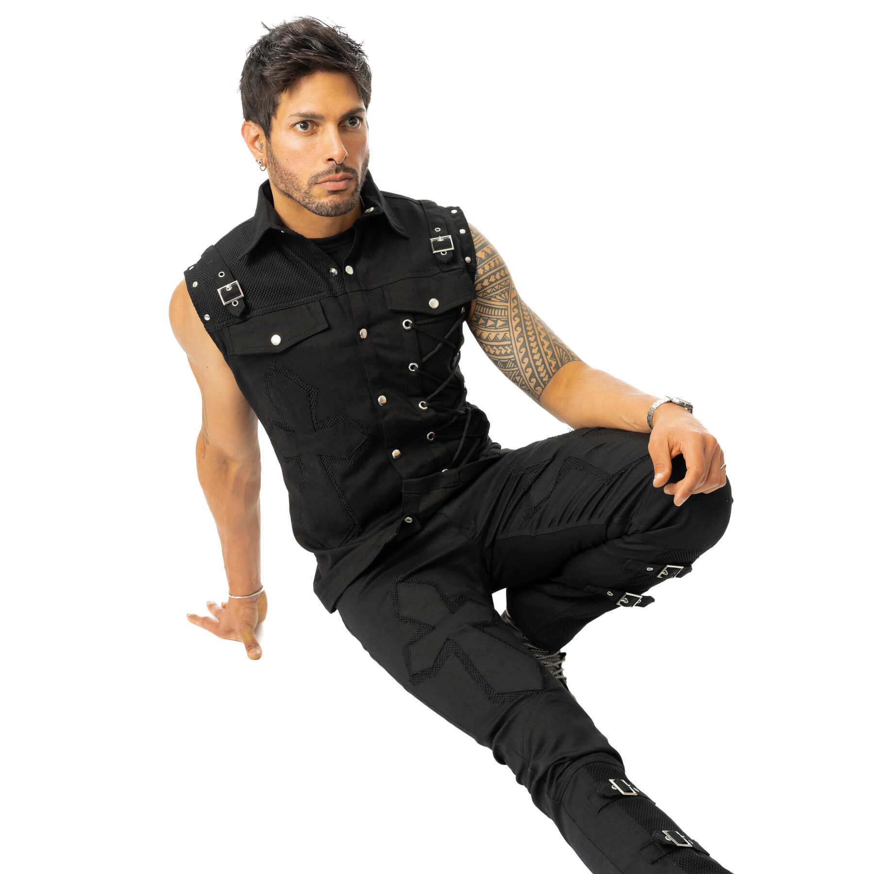 Poizen Industries Sanctified Sins Gothic Pants with Buckles & Chains