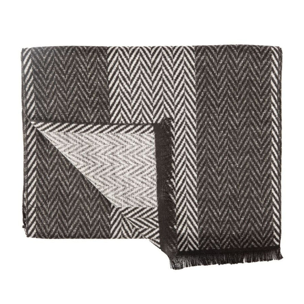 Swole Panda Bamboo Scarf – Black & White Herringbone Chevron Print
