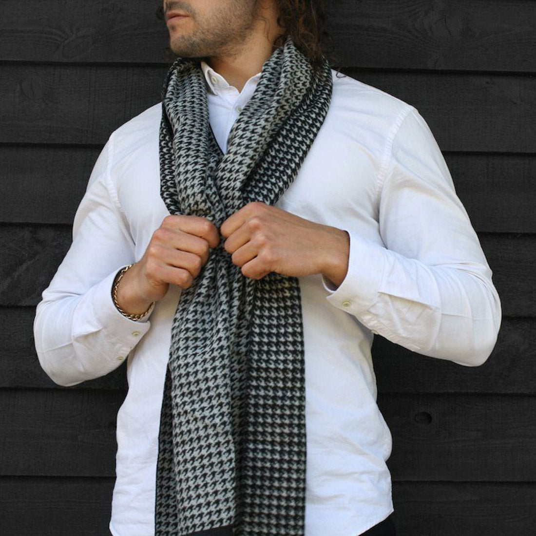 Swole Panda Classic Houndstooth Bamboo Scarf – Soft & Sustainable