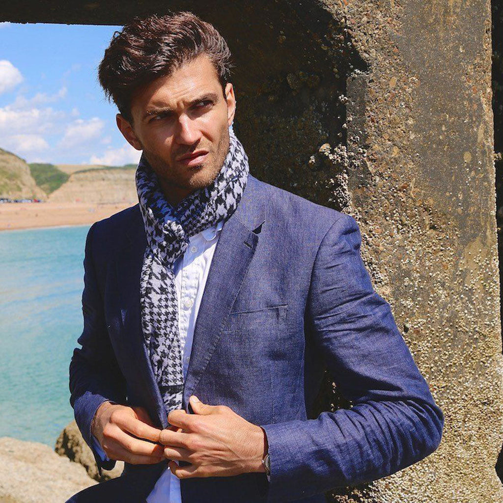 Swole Panda Classic Houndstooth Bamboo Scarf – Soft & Sustainable