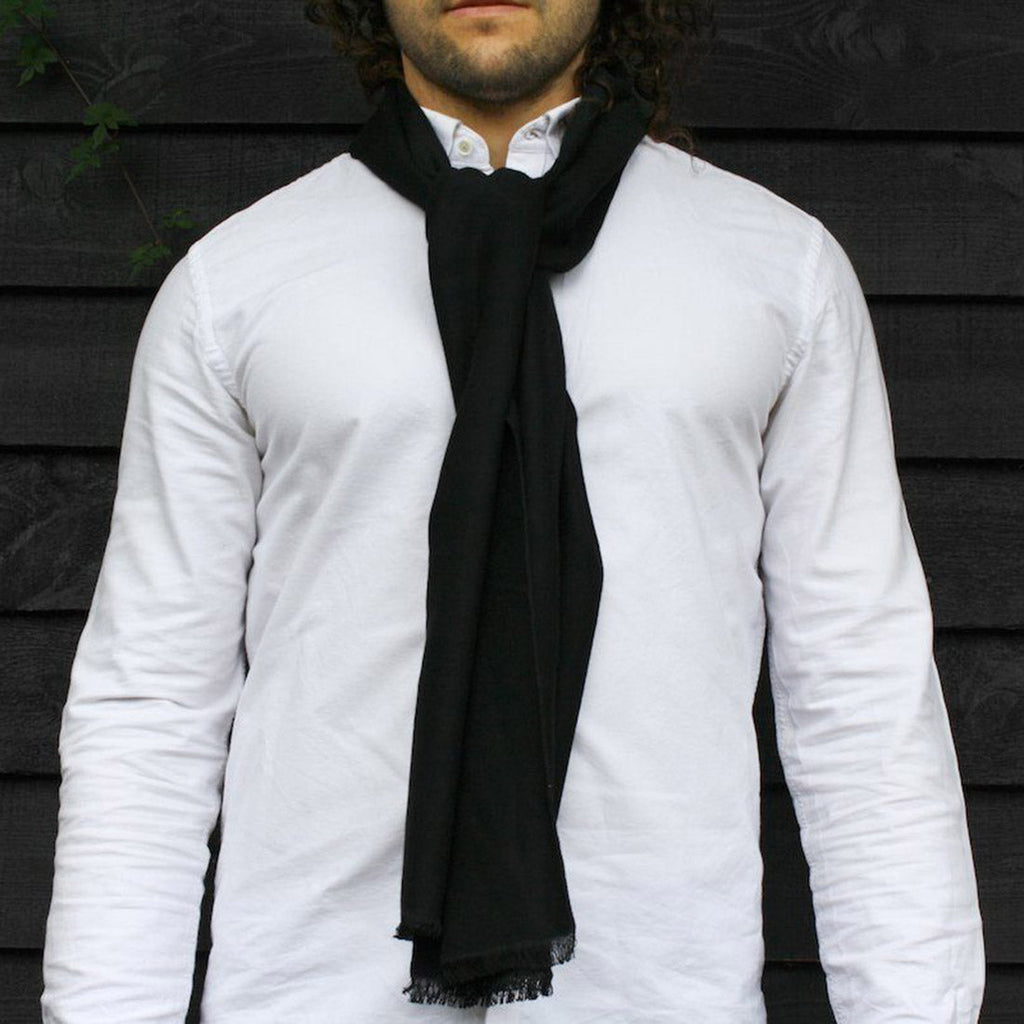 Swole Panda Jet Black Bamboo Scarf – Soft Sustainable Winter Accessory
