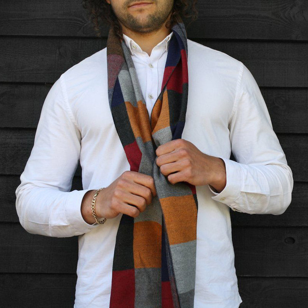 Swole Panda Multi Coloured Check Bamboo Scarf – Sustainable & Breathable