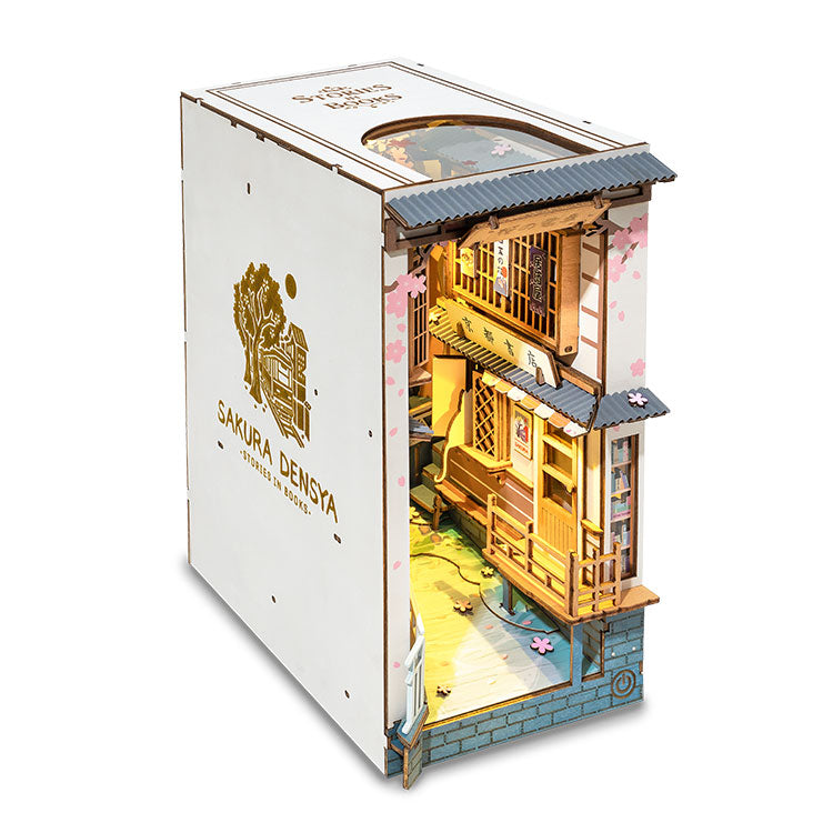 Rolife Sakura Densya DIY Book Nook Kit | 3D Wooden Miniature Diorama