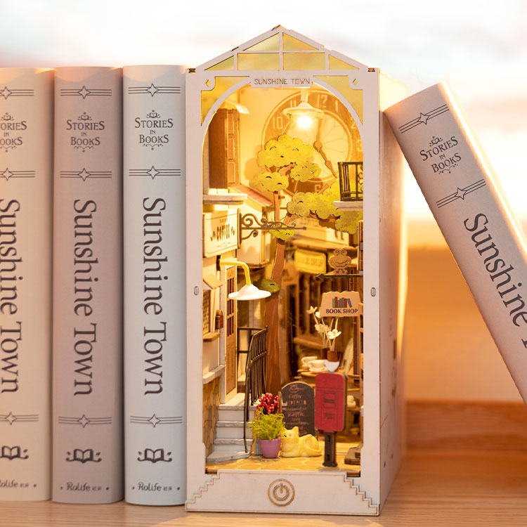 Rolife Sakura Densya DIY Book Nook Kit | 3D Wooden Miniature Diorama