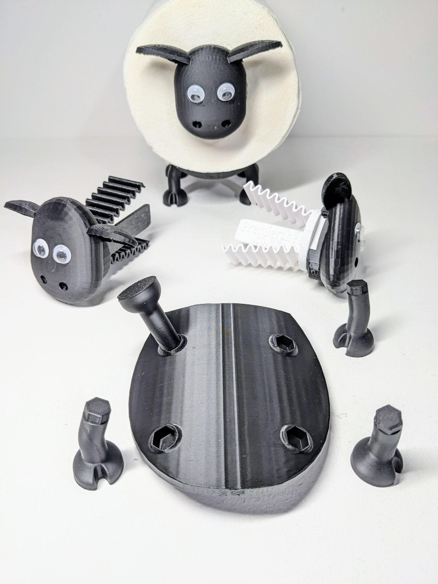 Chaddyverse Black Sheep Toilet Roll Holders – Set of 3 Handmade 3D Prints