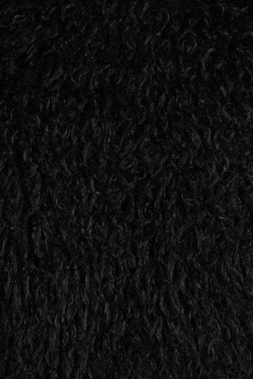 Banned Zafira Black Faux Fur Cropped Jacket – Gothic Shaggy Coat