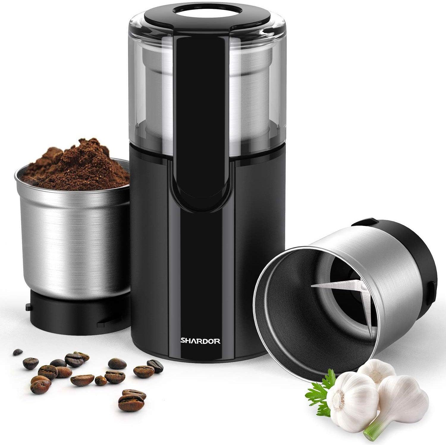 SHARDOR Electric Coffee and Spice Grinder | Wet and Dry 2-Bowl Set