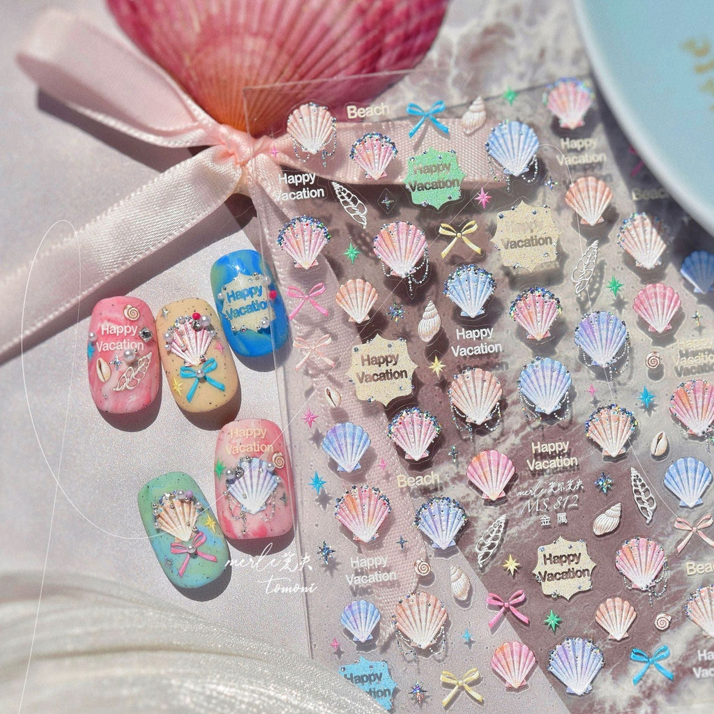 LuLuFun Studio Shell Nail Deco Stickers – Colorful DIY Manicure Decals