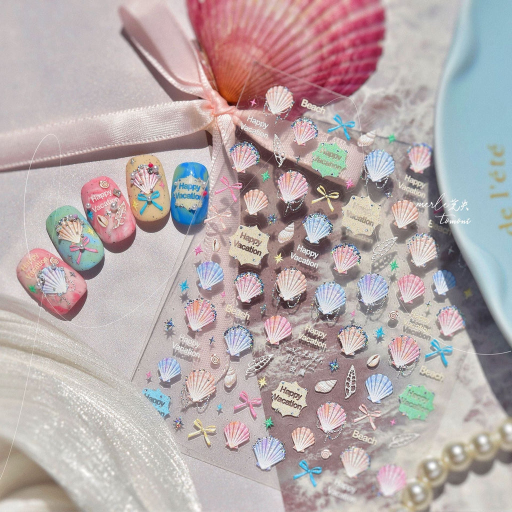 LuLuFun Studio Shell Nail Deco Stickers – Colorful DIY Manicure Decals