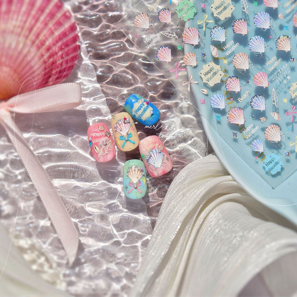 LuLuFun Studio Shell Nail Deco Stickers – Colorful DIY Manicure Decals