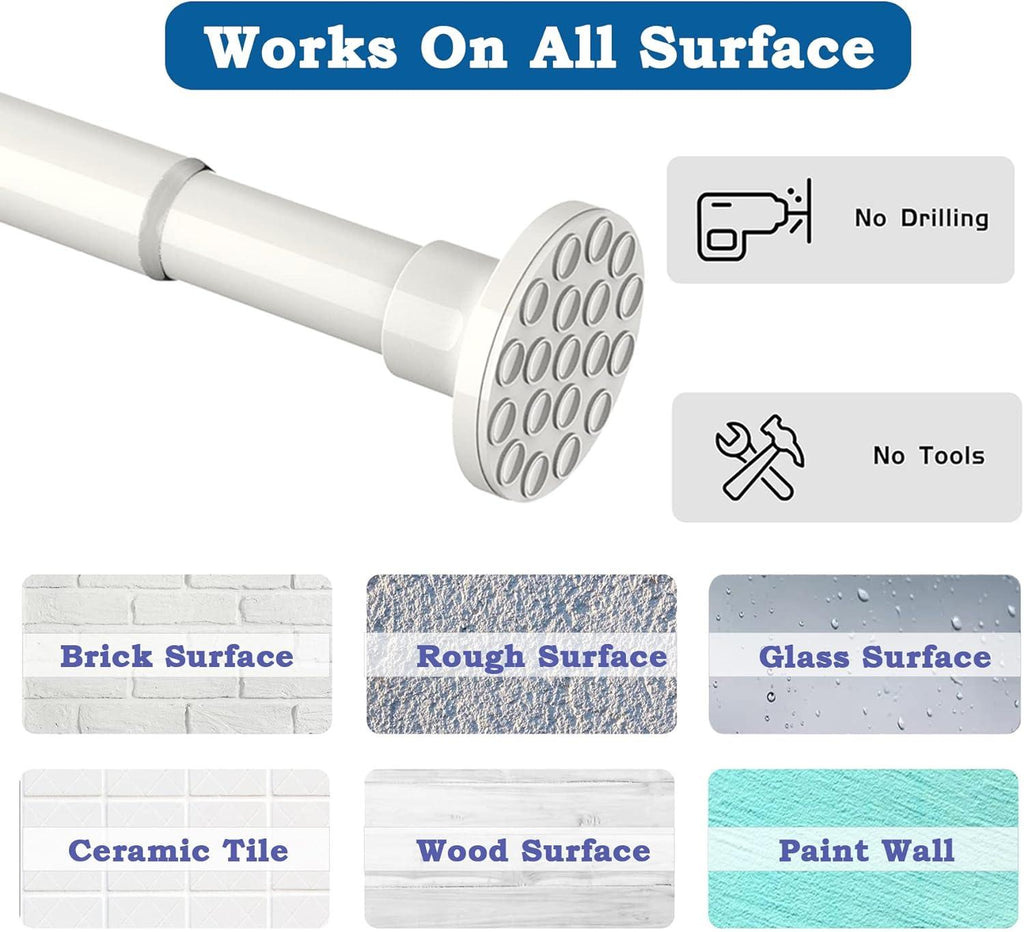 Massive Discounts No-Drill Extendable Shower Curtain Rod – 355cm