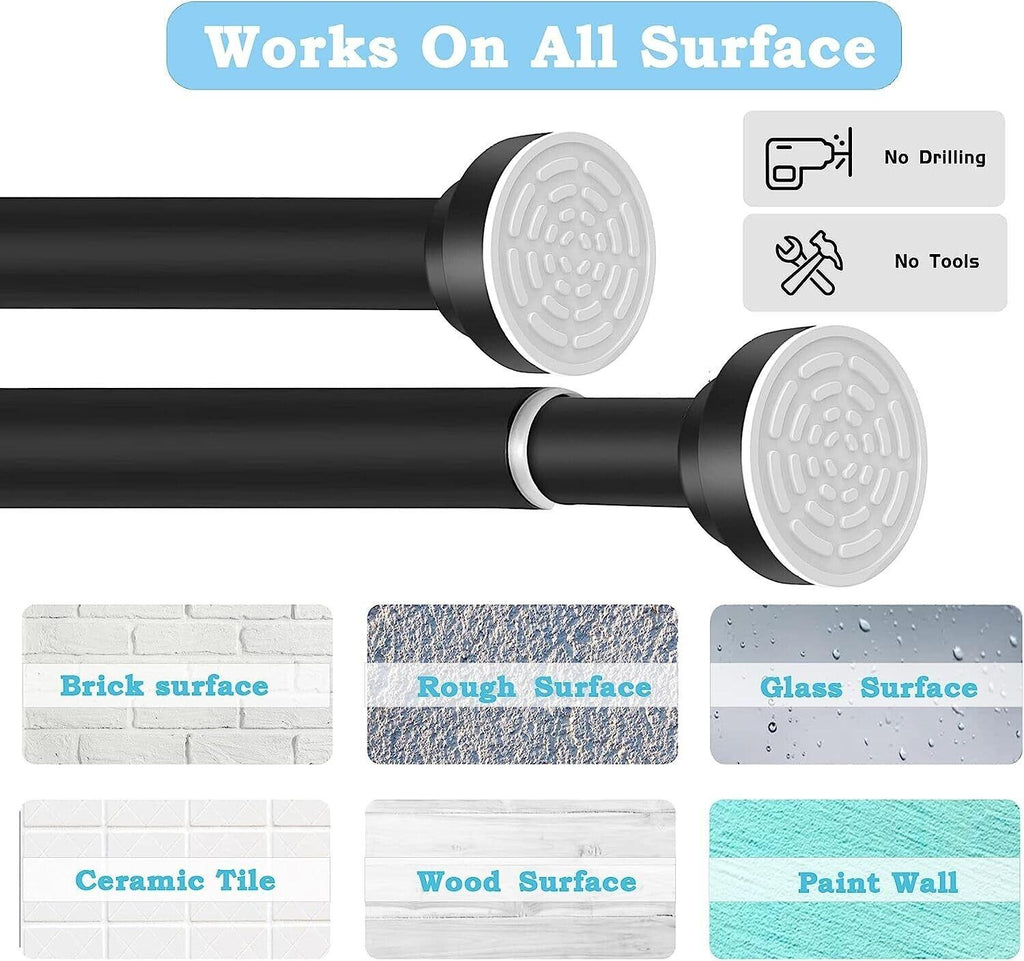 Massive Discounts Tension Shower Curtain Rod – 2PK Stainless Steel 70-120cm