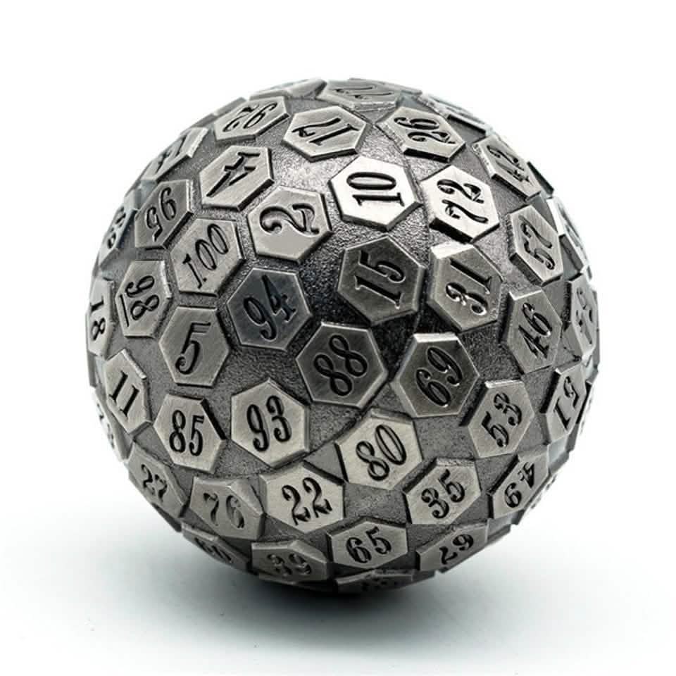 Silver Oracle | Solid Metal Dice | 45MM D100