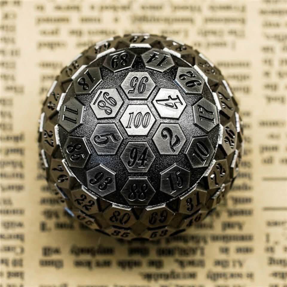 Silver Oracle | Solid Metal Dice | 45MM D100