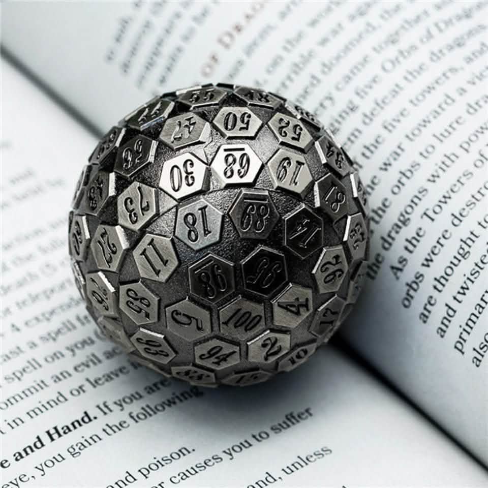 Silver Oracle | Solid Metal Dice | 45MM D100