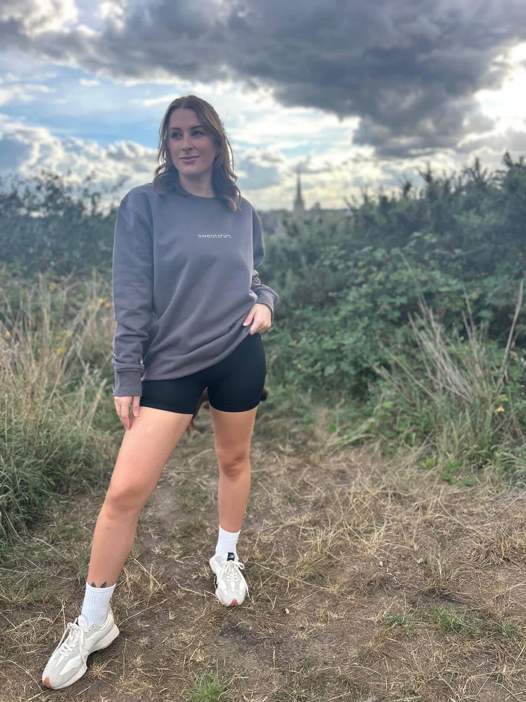 simple. sweatshirt. snug. charcoal.