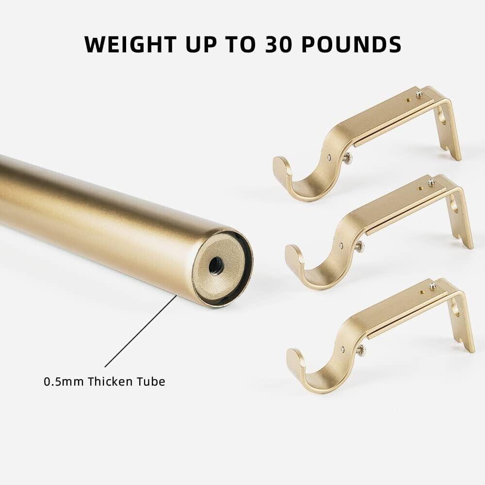 Ycolnaefllr 1 Inch Adjustable Gold Curtain Rod, 48-84 Inch Window Hardware