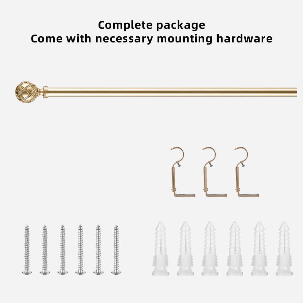 Massive Discounts Gold Heavy Duty Curtain Rod | Adjustable 84–120in