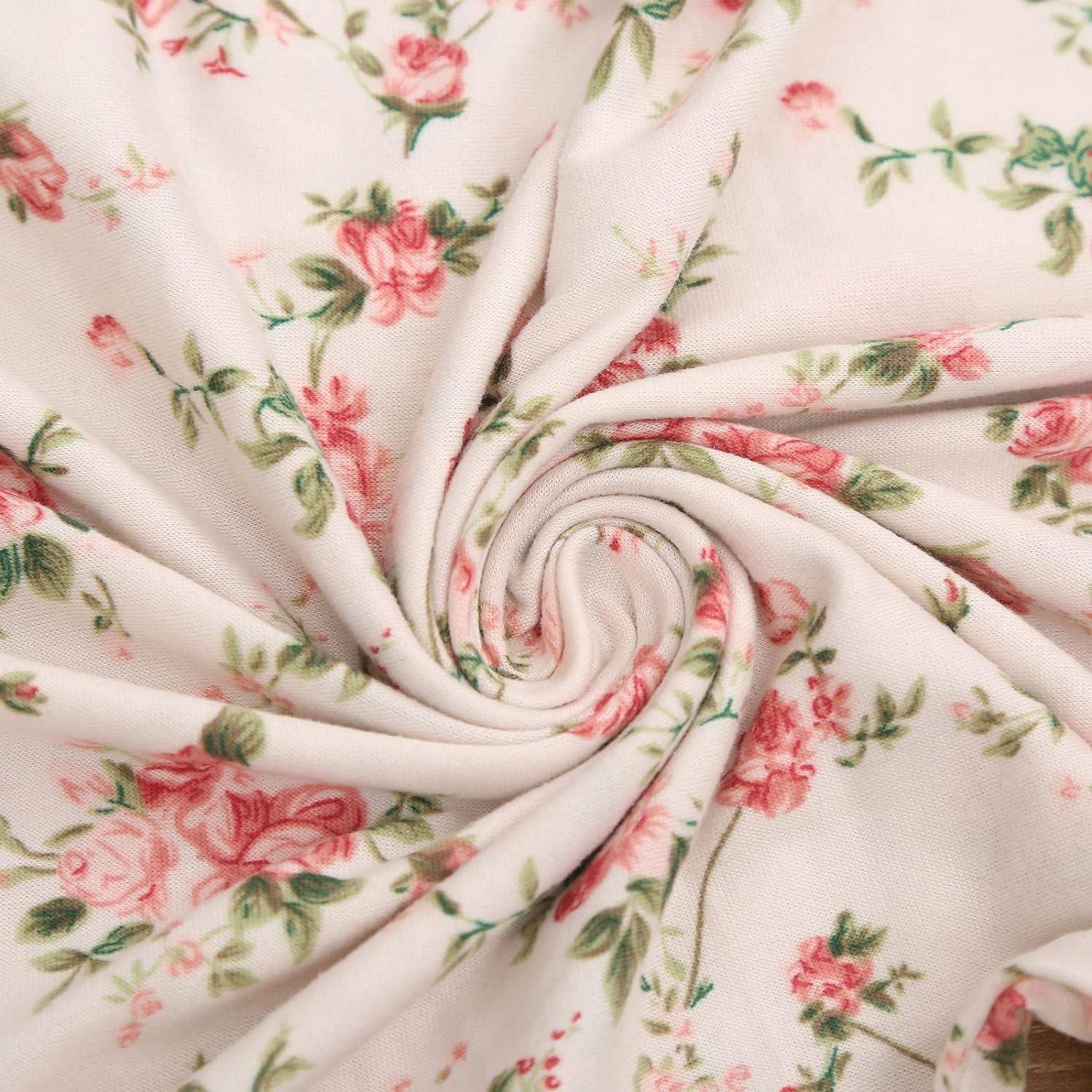 Massive Discounts Pink Floral Dining Chair Covers | Stretch Spandex 4 Pack