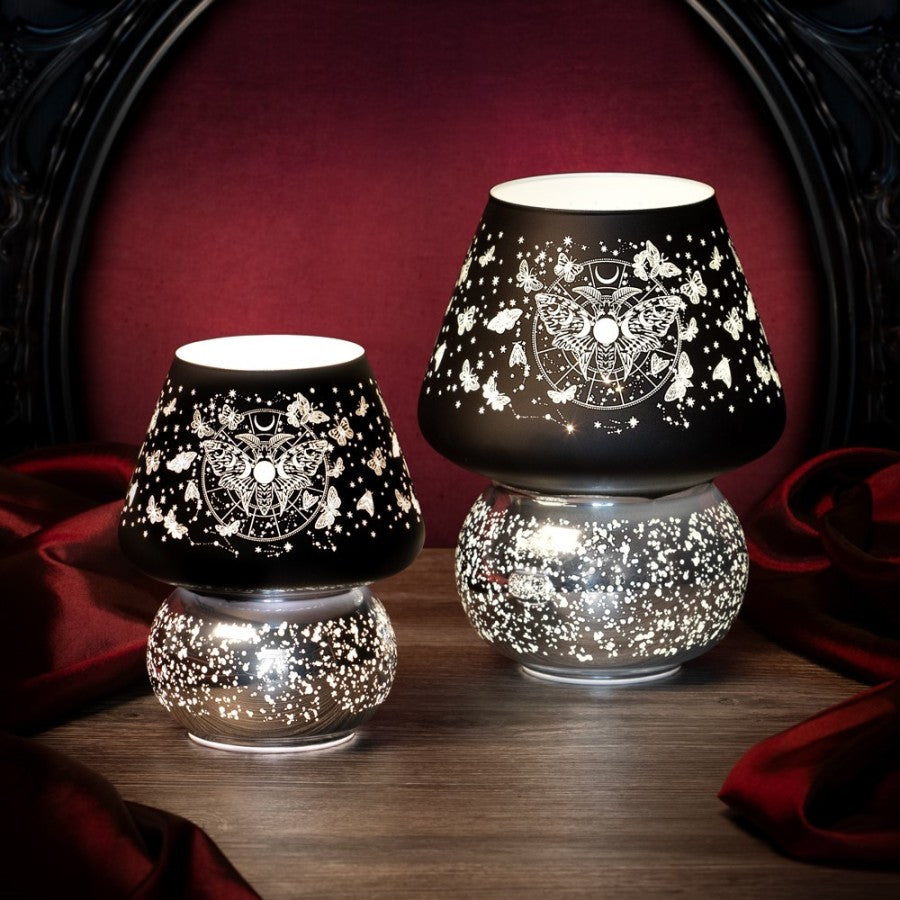 Alchemy Gothic Luna Moth Lamp – Etched Glass LED Gothic Home Decor