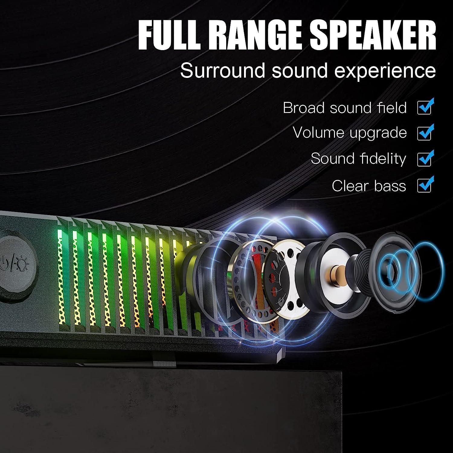 Smalody Bluetooth PC Speakers – 25W RGB LED Gaming Soundbar with Mic