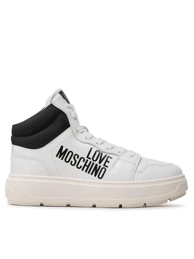 Love Moschino Women's Leather Sneakers – White/Black Trainers