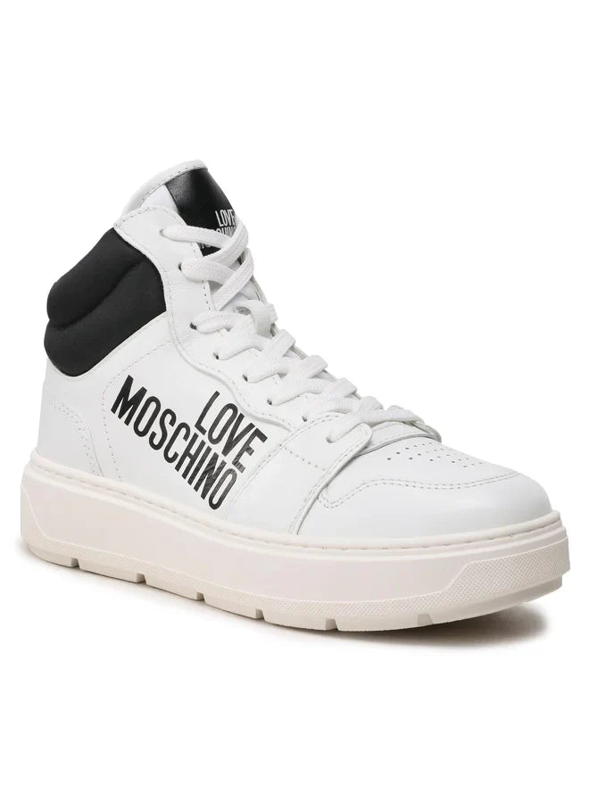 Love Moschino Women's Leather Sneakers – White/Black Trainers