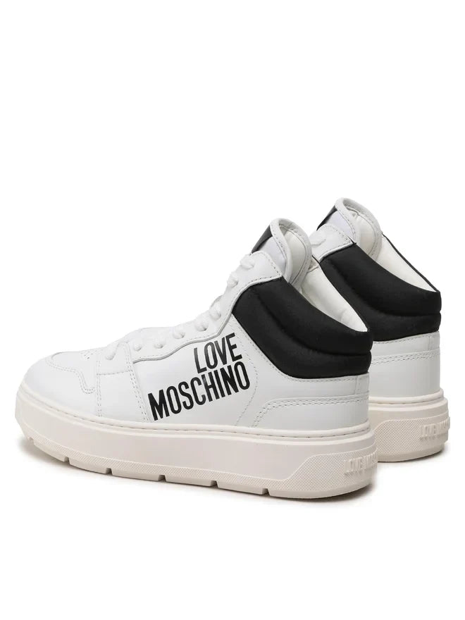 Love Moschino Women's Leather Sneakers – White/Black Trainers