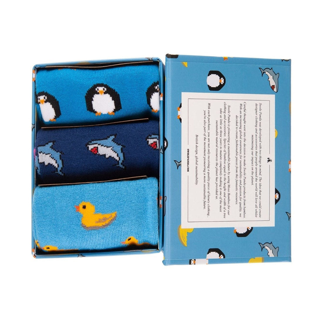 Swole Panda Men's Bamboo Animal Socks Gift Box – 3 Pair Luxury Set