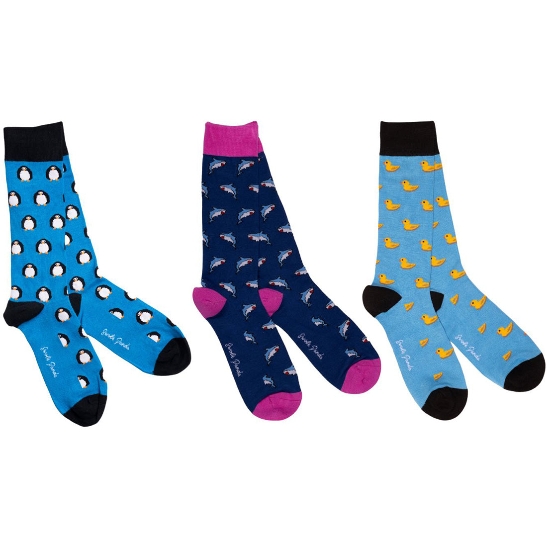 Swole Panda Men's Bamboo Animal Socks Gift Box – 3 Pair Luxury Set