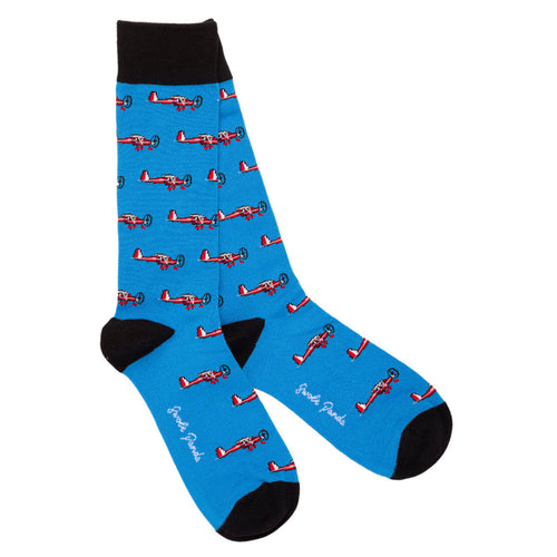 Swole Panda Aeroplane Bamboo Socks – Sustainable Novelty Men's Socks
