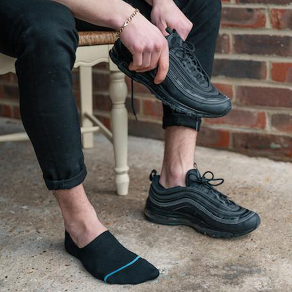 Swole Panda Black No-Show Bamboo Socks | Invisible Breathable Cotton