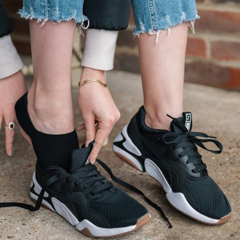 Swole Panda Black No-Show Bamboo Socks | Invisible Breathable Cotton