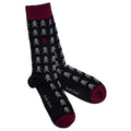 Swole Panda Skull Bamboo Socks – Sustainable Black & Burgundy Men's Socks