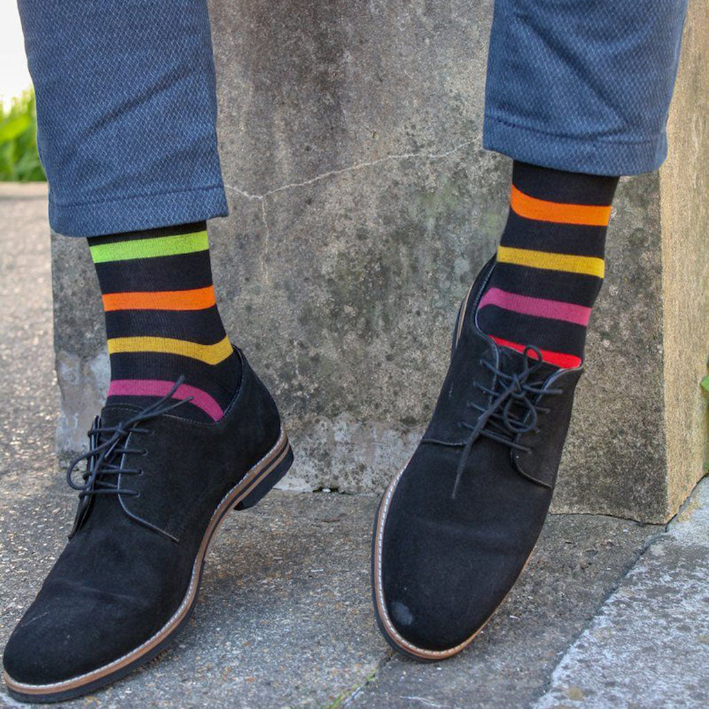 Swole Panda Black Small Striped Bamboo Socks – Soft & Durable