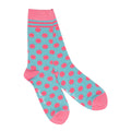 Swole Panda Bamboo Socks – Blue and Pink Polka Dot Breathable Soft Socks