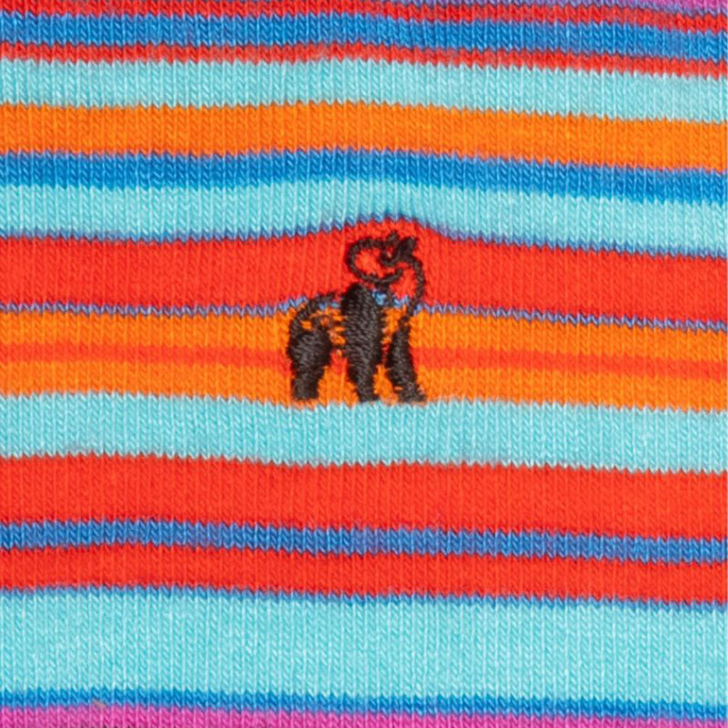 Swole Panda Blue and Red Narrow Striped Bamboo Socks for Men