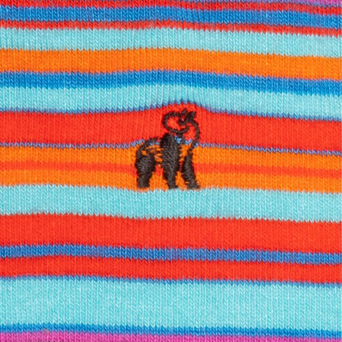 Swole Panda Blue and Red Narrow Striped Bamboo Socks for Men