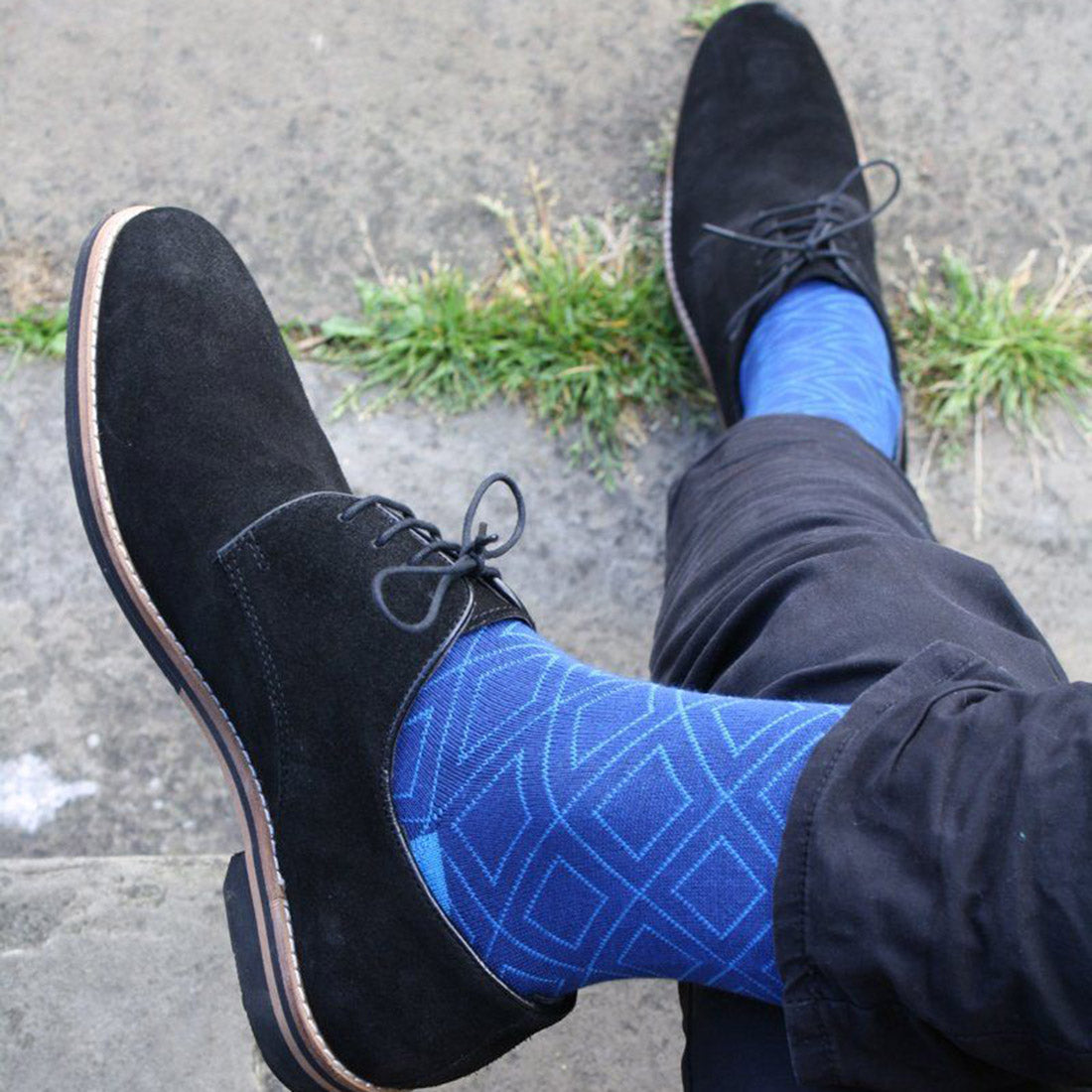 Swole Panda Blue Classic Car Bamboo Socks – Sustainable Novelty Socks