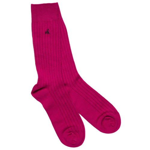 Swole Panda Cerise Bamboo Socks – Ribbed Comfort Cuff Diabetic Friendly