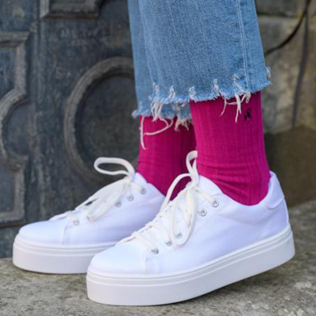 Swole Panda Cerise Pink Bamboo Socks – Soft and Breathable Knit