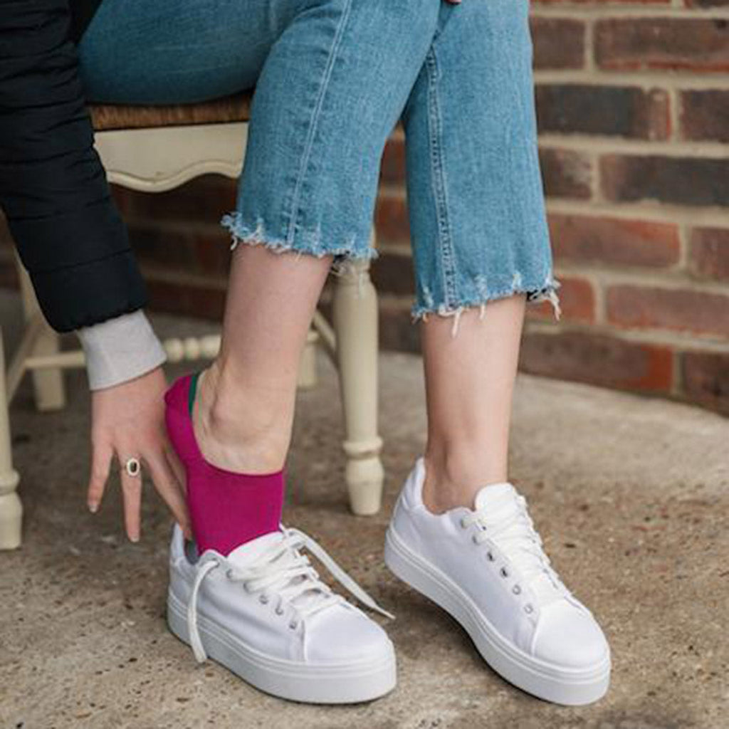 Swole Panda Cerise No-Show Bamboo Socks – Invisible Comfort Footwear