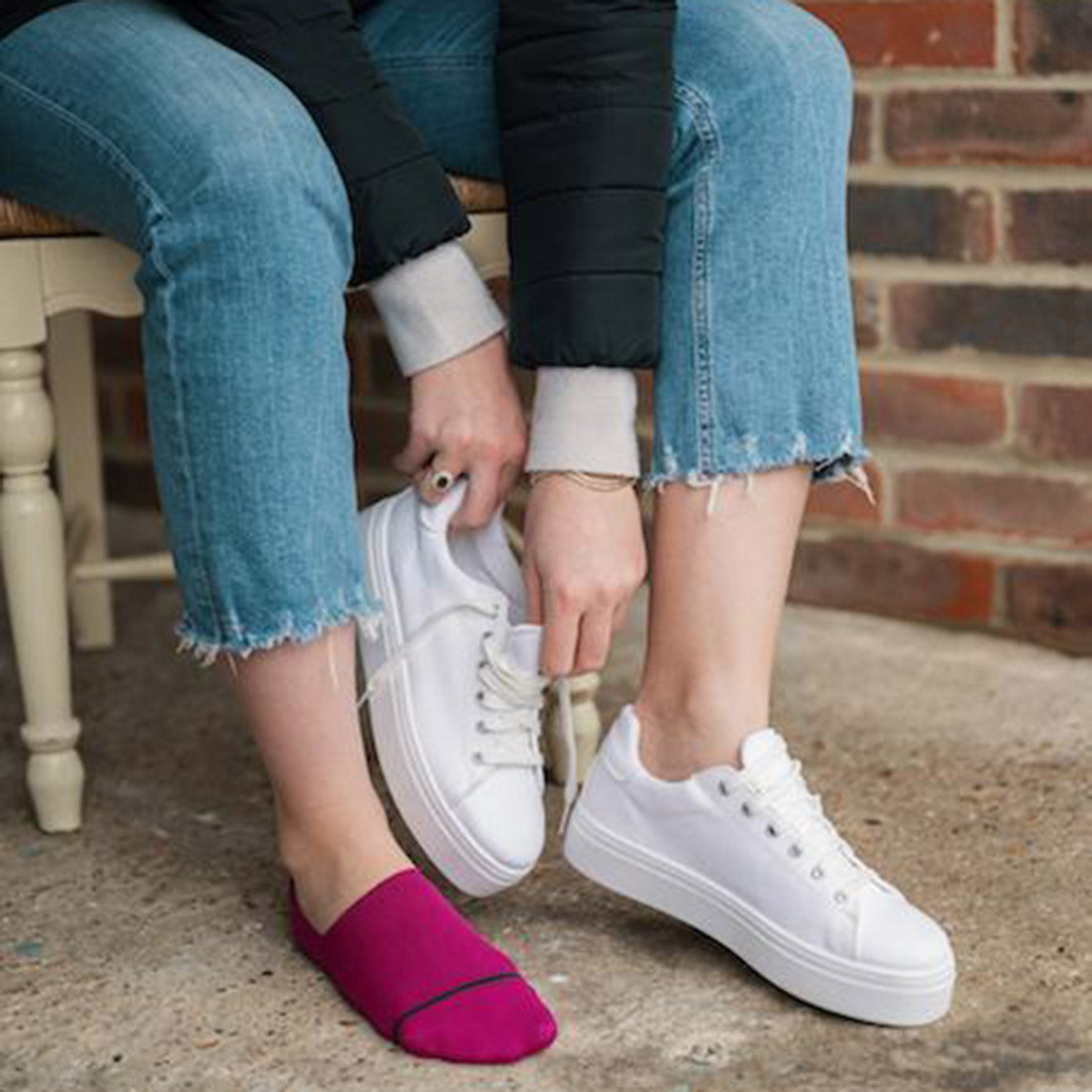 Swole Panda Cerise No-Show Bamboo Socks – Invisible Comfort Footwear